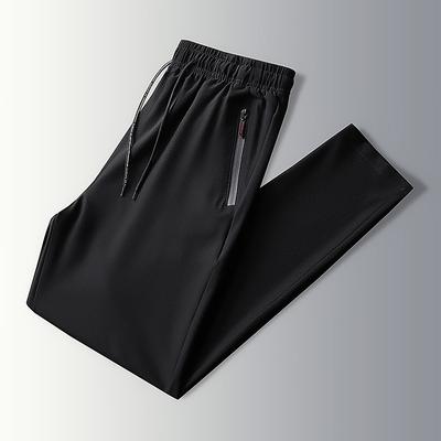 Atmungsaktive Herrenhose mit Kordelzug, einfarbige Hose, lässige bequeme Hose