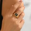 Vintage Scorpion Totem Gold Ring for Men Retro Enamel Inlay Biker Ring with Carved Pattern Stainless Steel Mens Statement Ring F