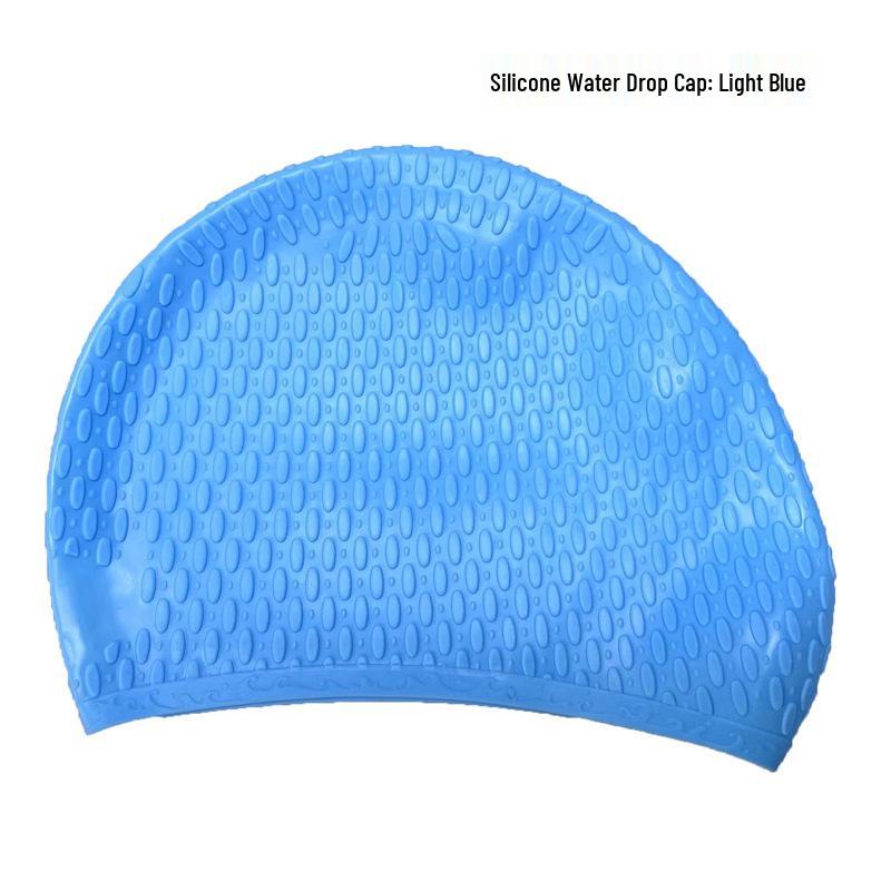 Water Drop Non-Slip Swim Cap for Women - Comfortable, Waterproof, and High Elasticity for Long Hair.