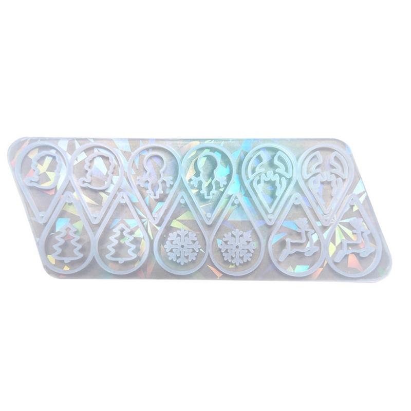 Portable Silicone Mold DIY Christmas Earrings Casting Molds Tear Drop Shapes Jewelry Making Moulds for DIY Lovers