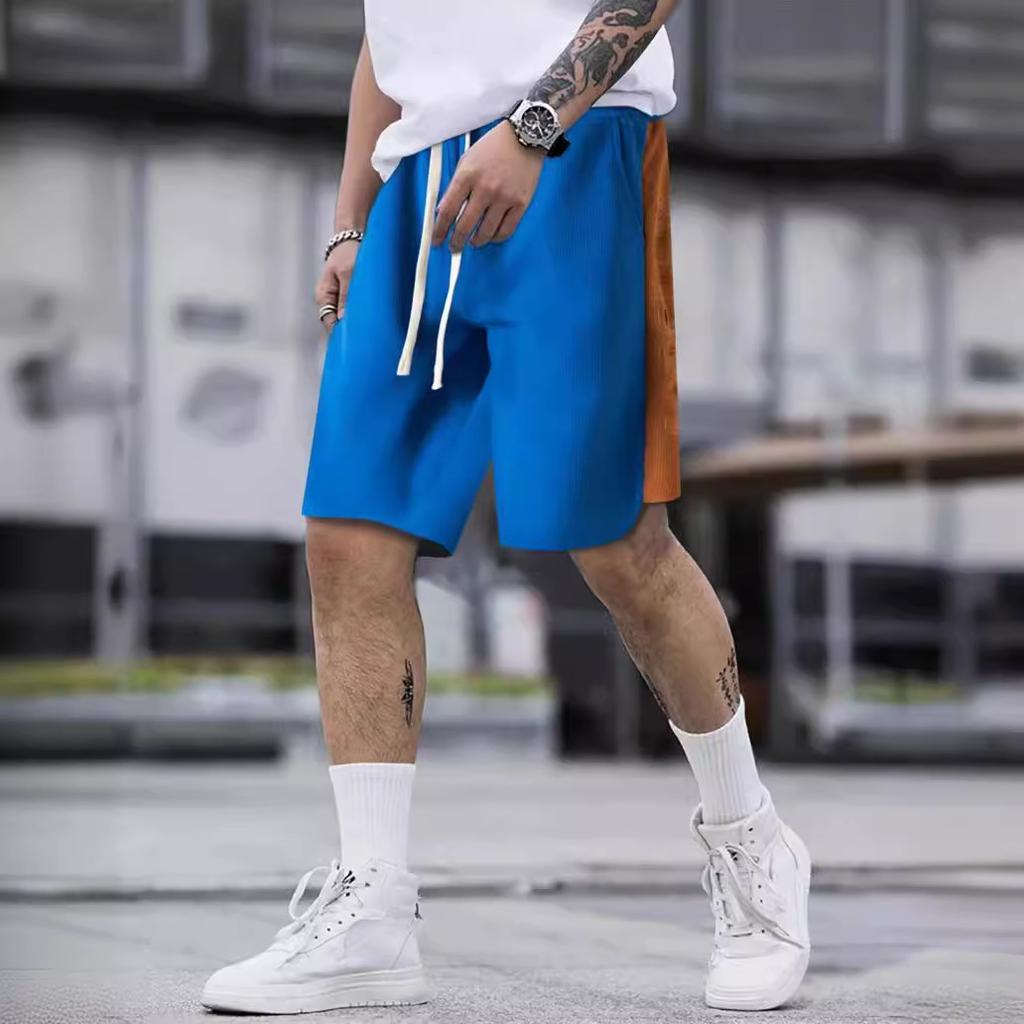 New Men's Colour Block Sports Shorts Loose Summer Outdoor Casual Pants