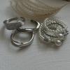 Vintage Pearl Wide Cuff Bangles Men Hip Hop Punk Silver Color Geometric Spring Bangles For Women Bracelet Jewelry