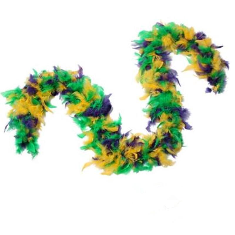 

40g Colorful Turkey Feather Boa Scarf, 2m - Festival Decoration DIY Strip