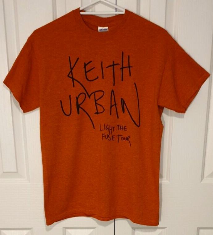 

KEITH URBAN Light the Fuse Tour 2014 Australian Leg T Shirt. Orange Size Medium. Unisex T-Shirt XXL