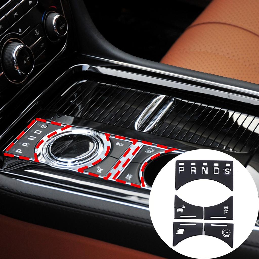 5pcs Piano Black Gear Shift Panel Button Trim Sticker For Jaguar XJ X351 10-19