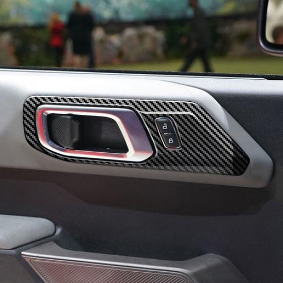 Kohlefaser Innen Türgriff Schalenabdeckung Zierleiste Dekor für -25 Ford Bronco