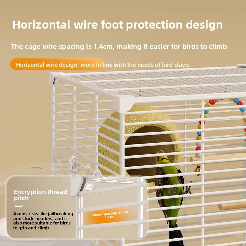 Large Bird Cage for Parrots & Budgies Luxury Cockatiel Lovebird Mansion Innovative Design Pet Aviary Parakeet Spacious Habitat