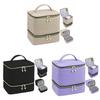 Portable Double Layer Makeup Bag With High Capacity For Travel And Storage