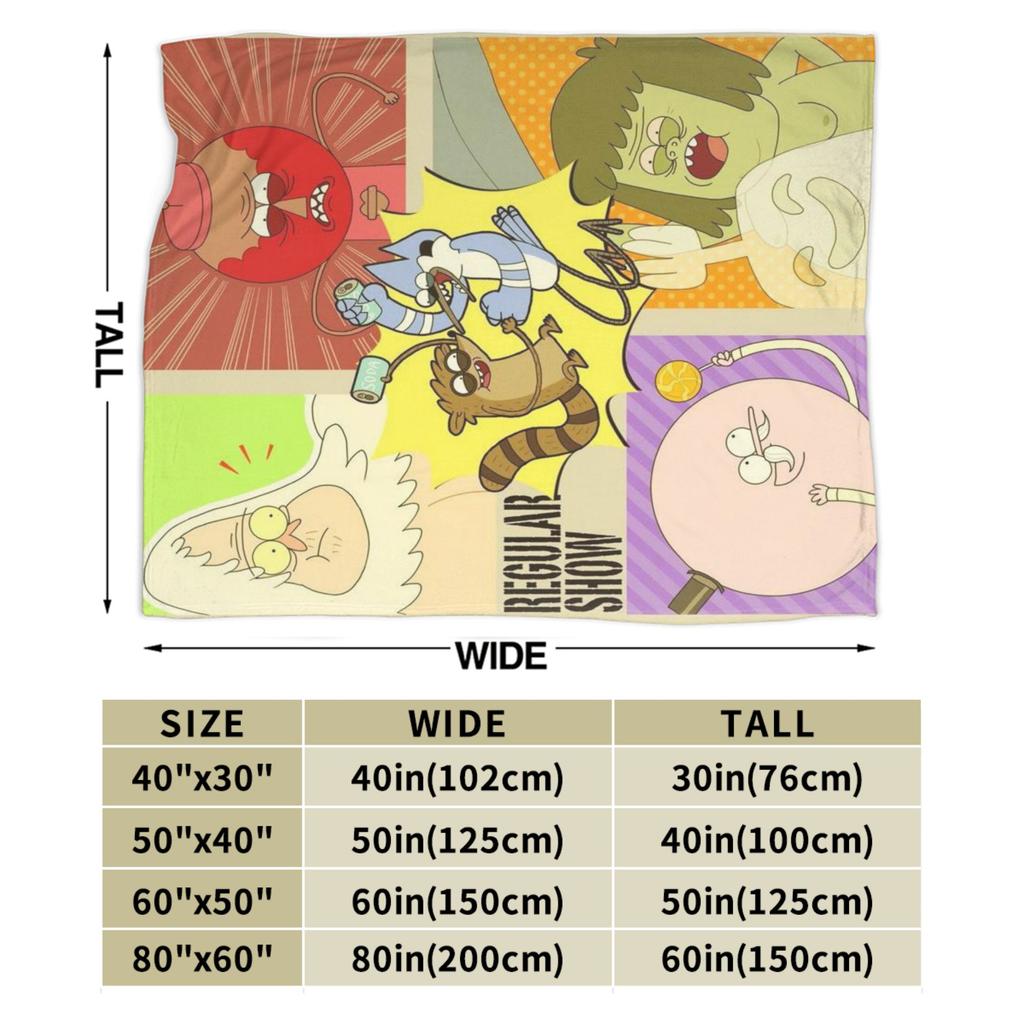 Mordecai and Rigby R-Regulars Anime Show Blanket Multi-size Soft Fuzzy Plush  Throw Blankets for Couch Sofa and Bed