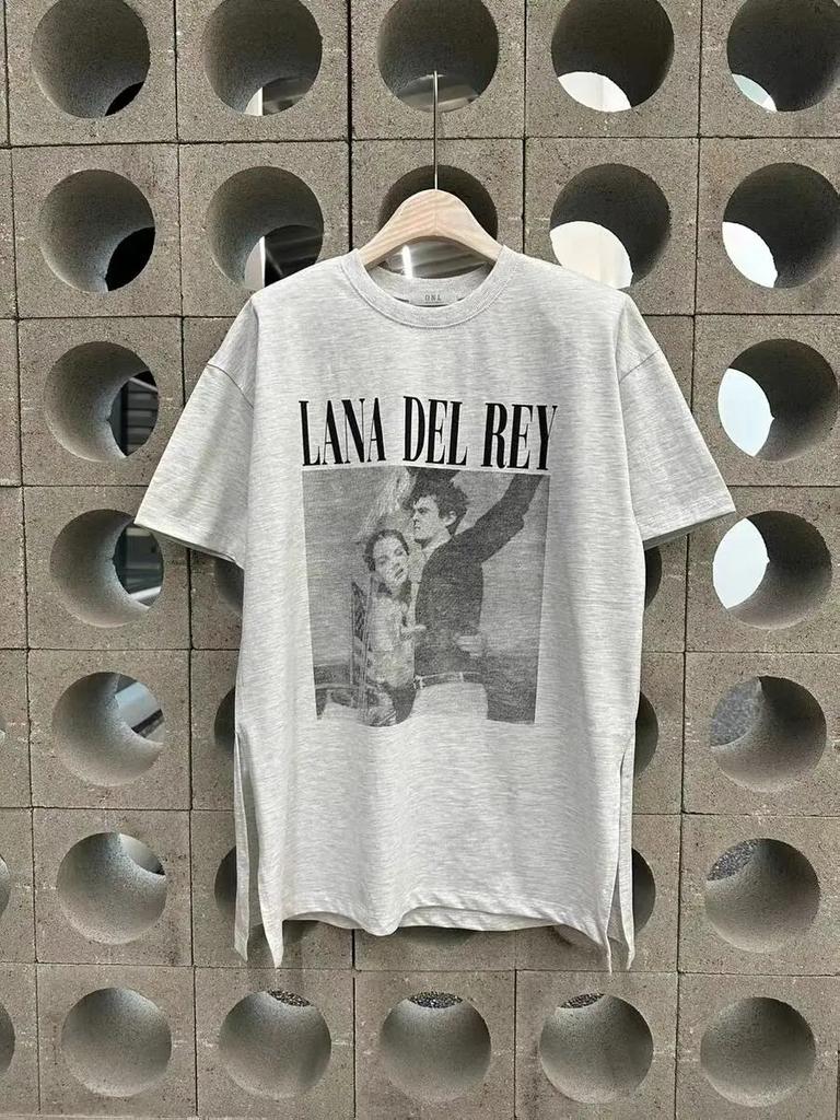 2024 Summer Men Women Cotton T-Shirt New Lana Del Rey Ldr Sailing Tan Print Tops Tees Male Fashion Clothing Harajuku Streetwear