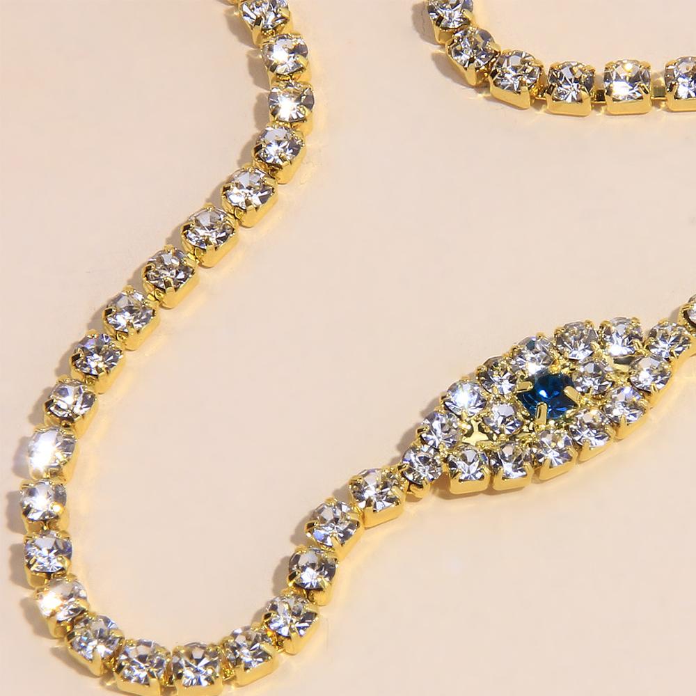 Stonefans Wvil Blue Evil Eye Anklet for Women String Boho Tennis Charm Rhinestone Ankle Bracelets Bulk Wholesale Gold Gift