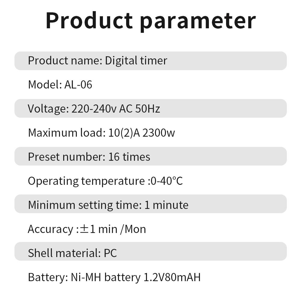 Digital Timer Switch Timer Socket Weekly Programmable Electronic Digital LCD Display 220V 10A Programmable Charging Timer