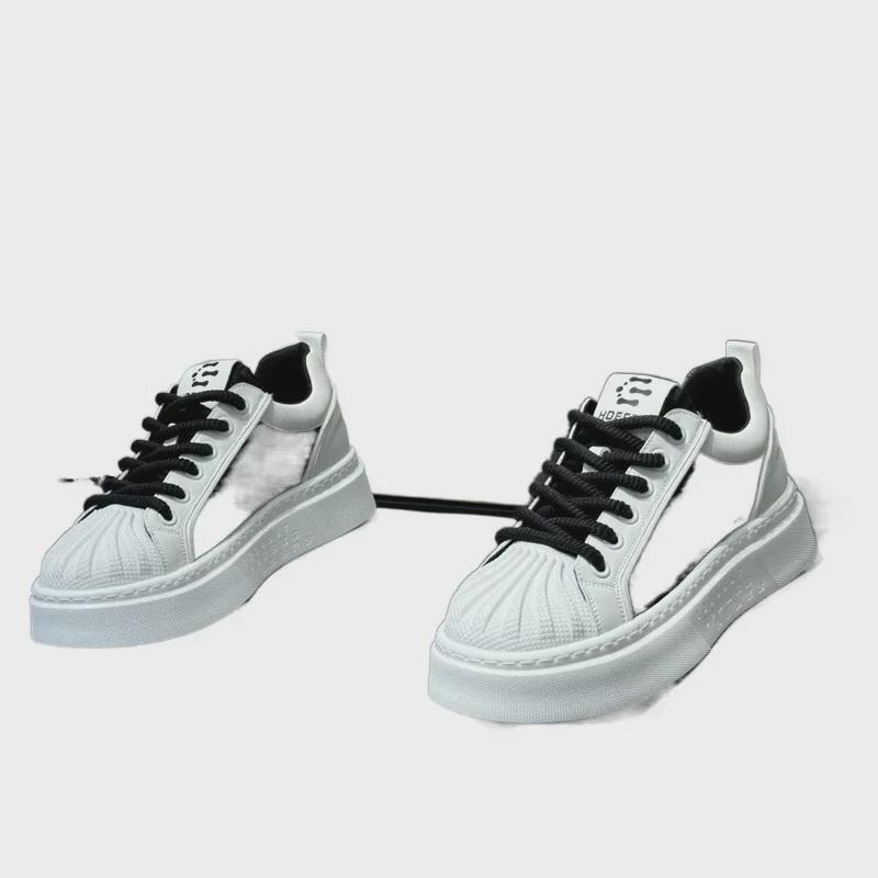 Men's 2024 Shell Toe Breathable Sport Shoes - Trendy, European-Style, Light Luxury, Thick-Soled Casual Footwear