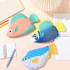 Creative Fish Shape Large Capacity Pencil Case Cute Student Multifunction Stationery Organizer Bag