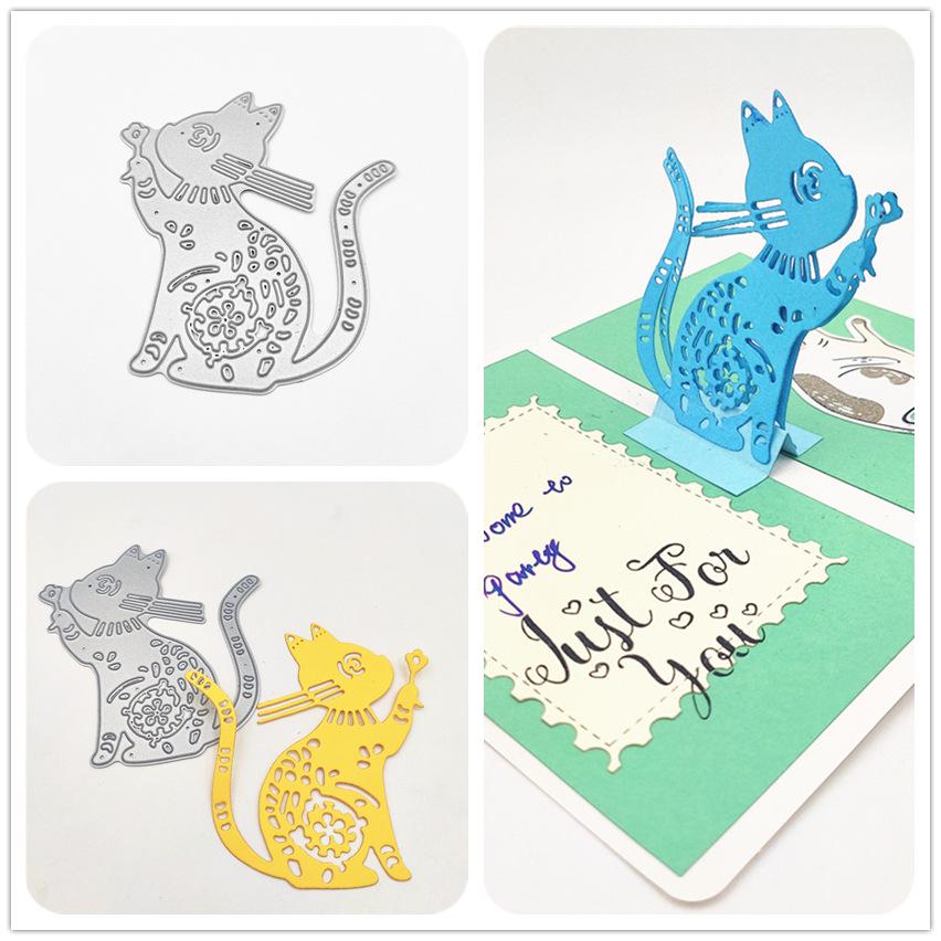 Make Wish Cat Metal Cutting Dies Scrapbooking Album Paper Cards Decorative Crafts Embossing Die Cuts