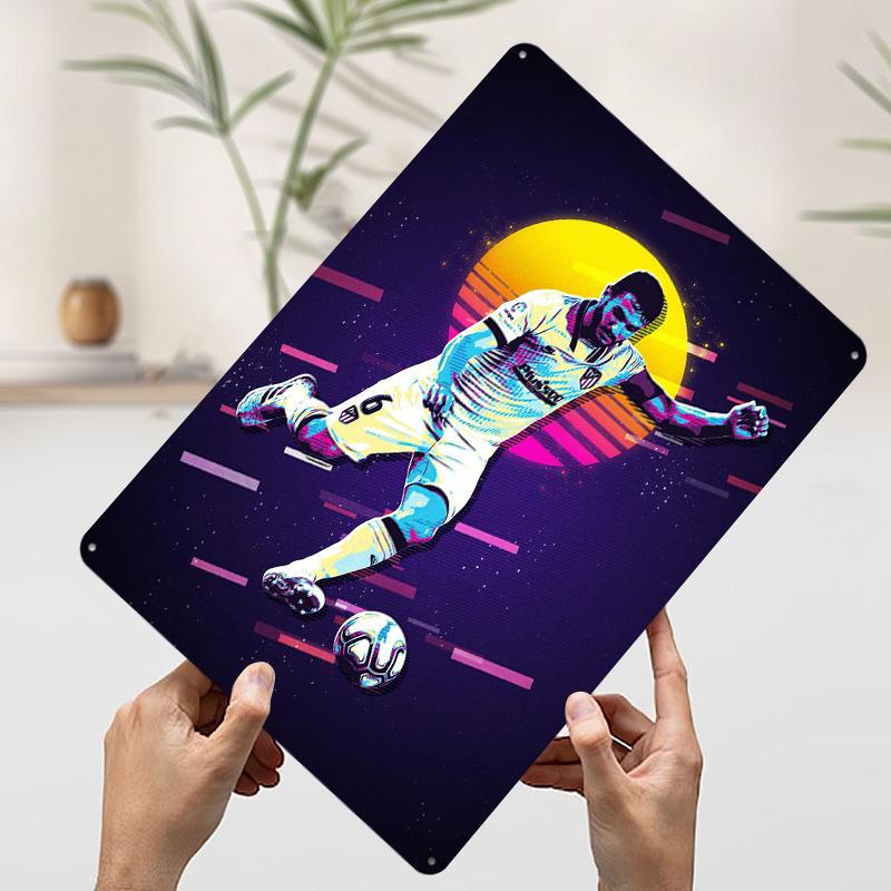 

Koke Football Tinplate Poster Customized Wall Art Vintage Metal Signs Retro Tin Plaque for Decoration Living Room Decor Men Home 7.9x11.8In(20x30cm)