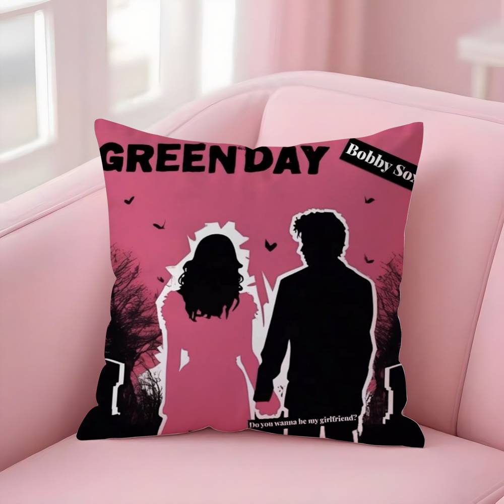 G-Green Day S-Saviors Pillow Case Sofa Short Plush Double-Sided Hd Printing Room Home Office Gift Cushion Cover