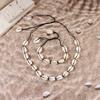 Set Collana, Bracciale, Cavigliera, Conchiglia d'Acqua Dolce & Choker Fatti a Mano Europei e Americani
