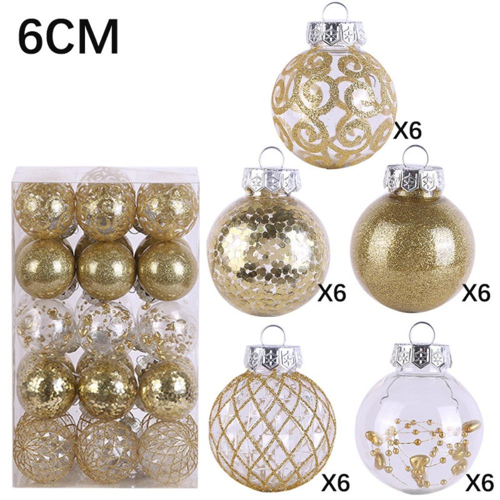 Plastic Christmas Tree Balls 6CM Xmas Baubles Fashion Christmas Ball Set  Home