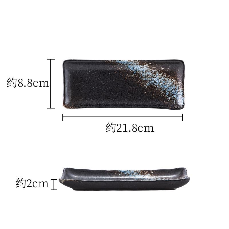 Commercial Barbecue Plate Japanese Style Sushi Plate Saury Plate Hot Pot Plate Ceramic Long Plate Dessert Plate