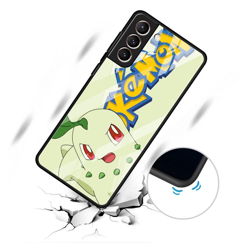 Szklane etui na Samsunga Galaxy S22 Ultra S21 Plus S20 FE Note 20 10 Lite S10 S9 S8 S10e Hartowana osłona na telefon Pika Pokemoon Słodkie