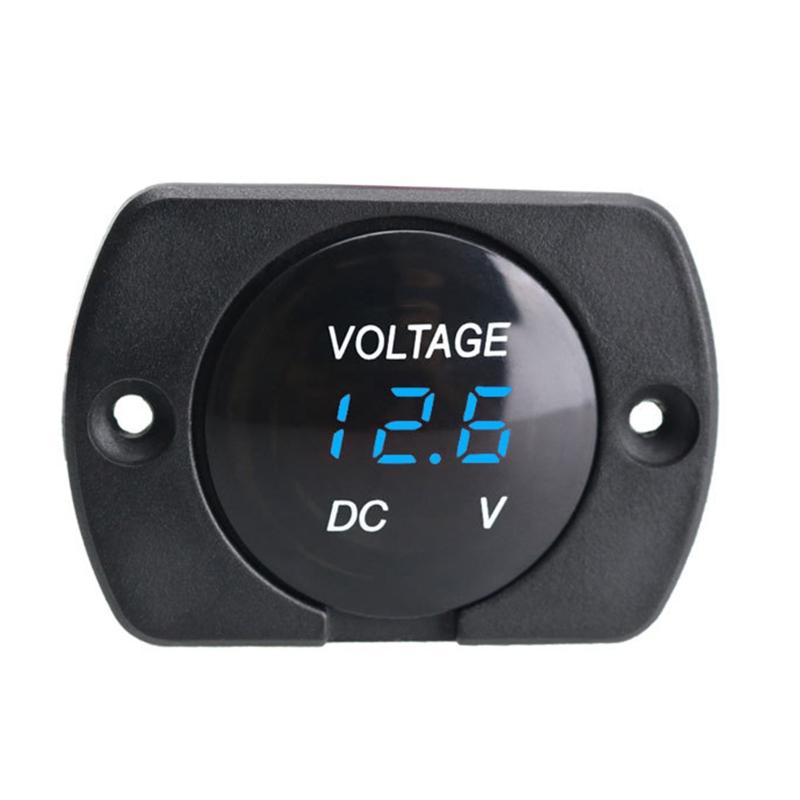For DC 12V 24V Car Voltmeter with LED Digital Display Panel Waterproof