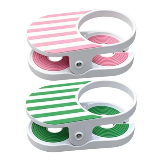 Clip-On Drink Holder for Chair, Portable Cup Holder for Beach Chair Patio Table, Striped Outdoor Clamp On Beverage Caddy for Pool Cruise