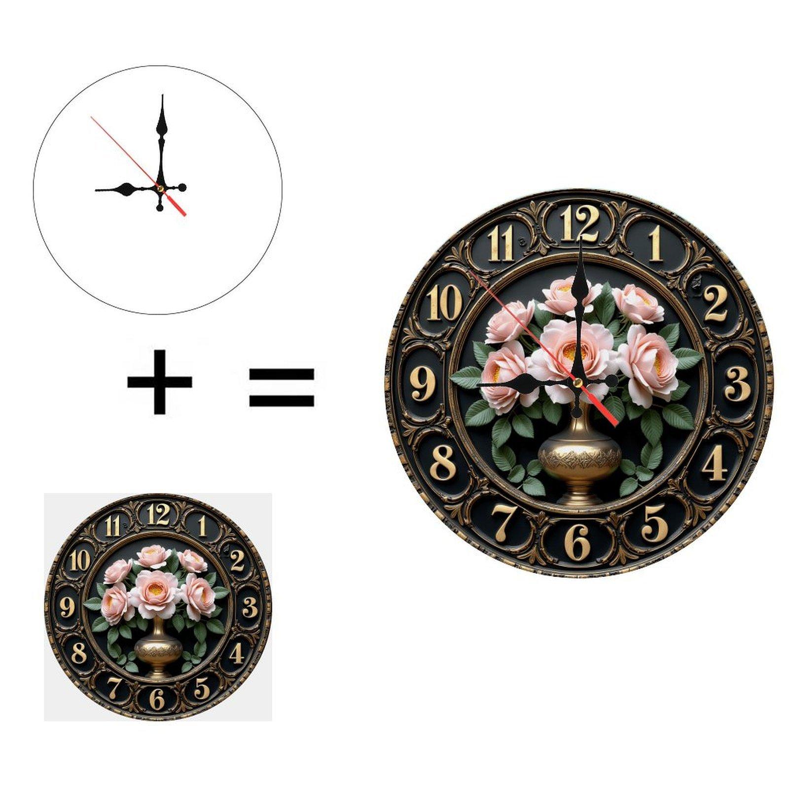 Modern Farmhouse 25x25cm Wood Wall Clock with Shiplap or Reclaimed Wood Style (White,25*25cm/9.843*9.843inch)