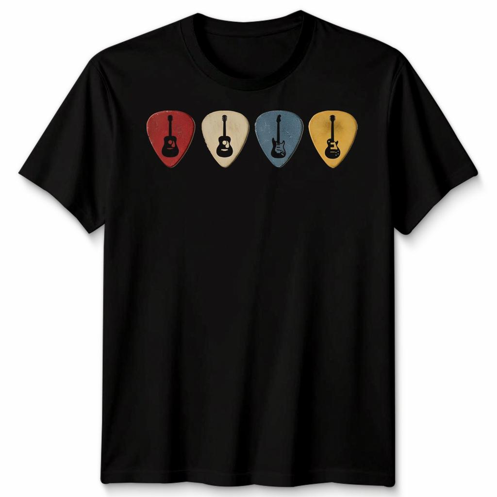 Guitar Pick Unisex T Shirt Gift For Guitarist Retro Vintage Unisexs Unisexs Tee