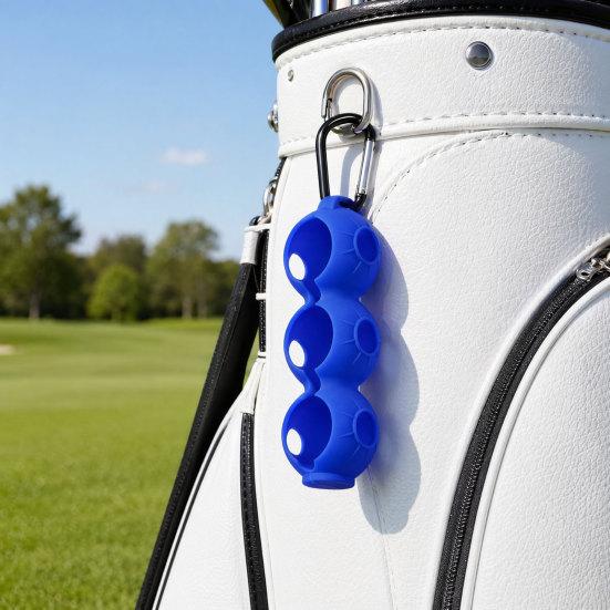 Porta Palline da Golf in Silicone con Moschettone, Contiene 3 Palline, Copertura Portapalline da Golf per Borsa da Golf, Custodia Protettiva Organizzatore Palline da Golf, Accessori da Golf