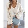 Spring Autumn Casual Lace Up Knitted Cardigan Sweater Women Fashion Clothes Hollow Long Sleeve Knitted Top Sunscreen Shirt
