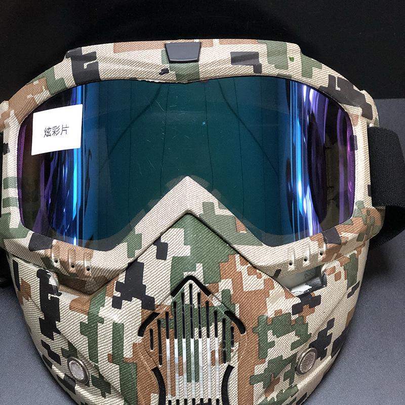 

Harley Riding Mask with Water Transfer Print Pattern, Halloween Skull Mask, Detachable Windproof and Sandproof Helmet Average Size