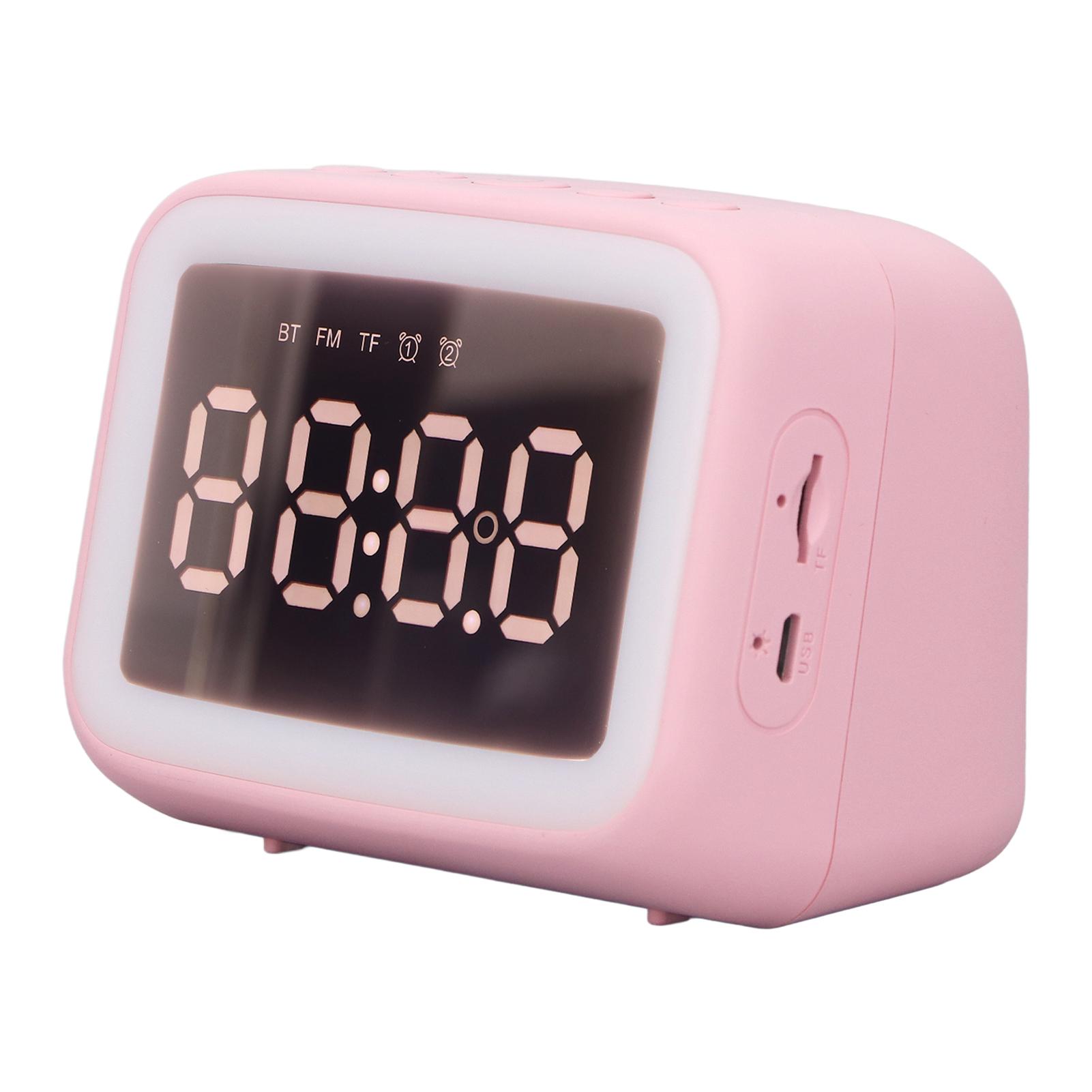 Будильник Радио TF Карта Музыкальный Плеер Светодиодный Ночник 2 Уровня Яркости Зеркальный Электронный Будильник для Спальни
