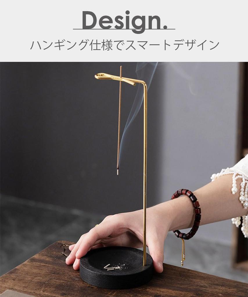 Incense Holder, Incense Burner, Incense Holder, Wooden and Metal, Hanging, Clamp-type, Ash-proof, Clean, Neat, with a Tray for Aroma Sticks,