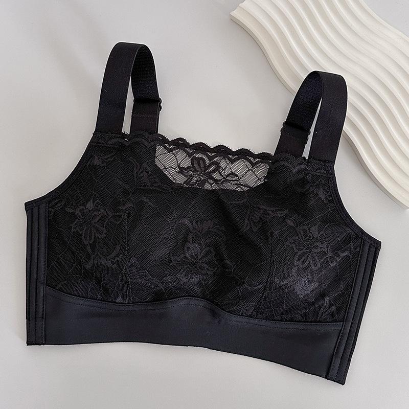 BH in Übergröße für Damen Dünn Anti-Hängeeffekt Engfrei Atmungsaktiv und Sexy Spitzenunterwäsche Push-up-BH