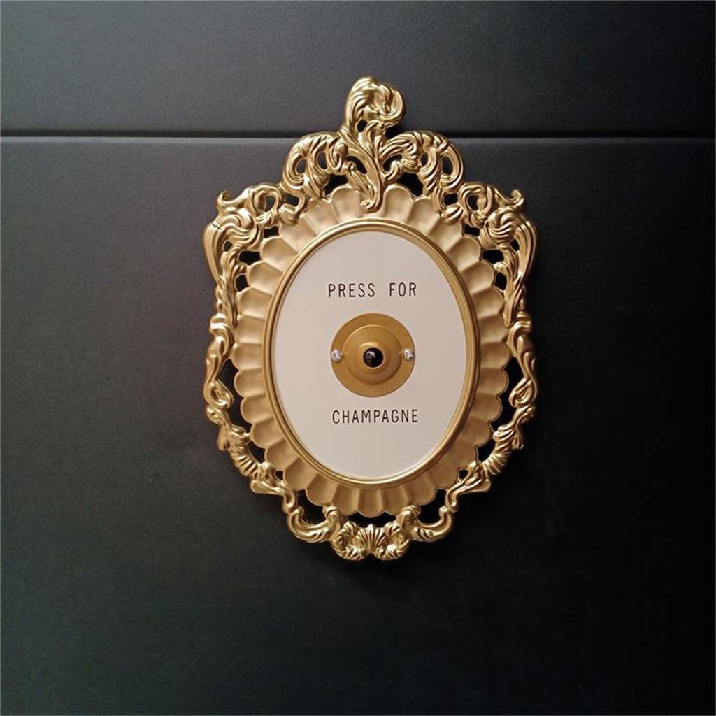 Retro Kovová Zvonek Plaketa s Tématem Šampaňského pro Okna a Hotelové Dekorace