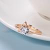 Fashion Simple Bride Wedding Ring Women  Rose Gold Color With Natural Zircon Accessories Romantic Daily Fine Jewelry