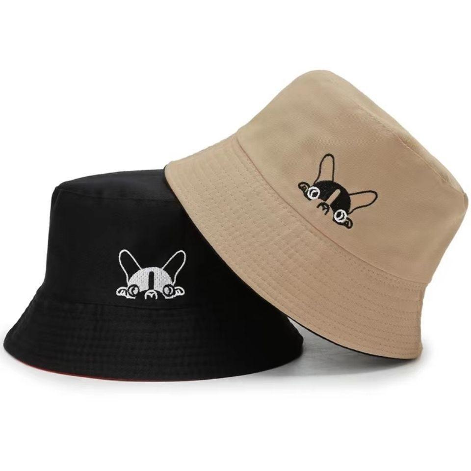 Double Faced Dog Print Fisherman Hat Lightweight Sun Protection Cap Gift Cute