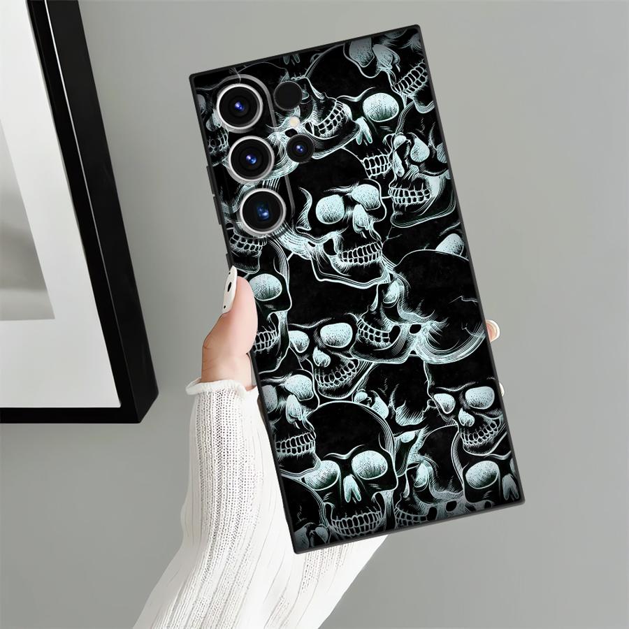 Totenkopf Kunst Funda für Samsung Galaxy S24 Plus S21 FE S23 S10 S9 Note 20 Ultra 8 9 10 S25 Ultra S20 Handyhülle Handyhülle