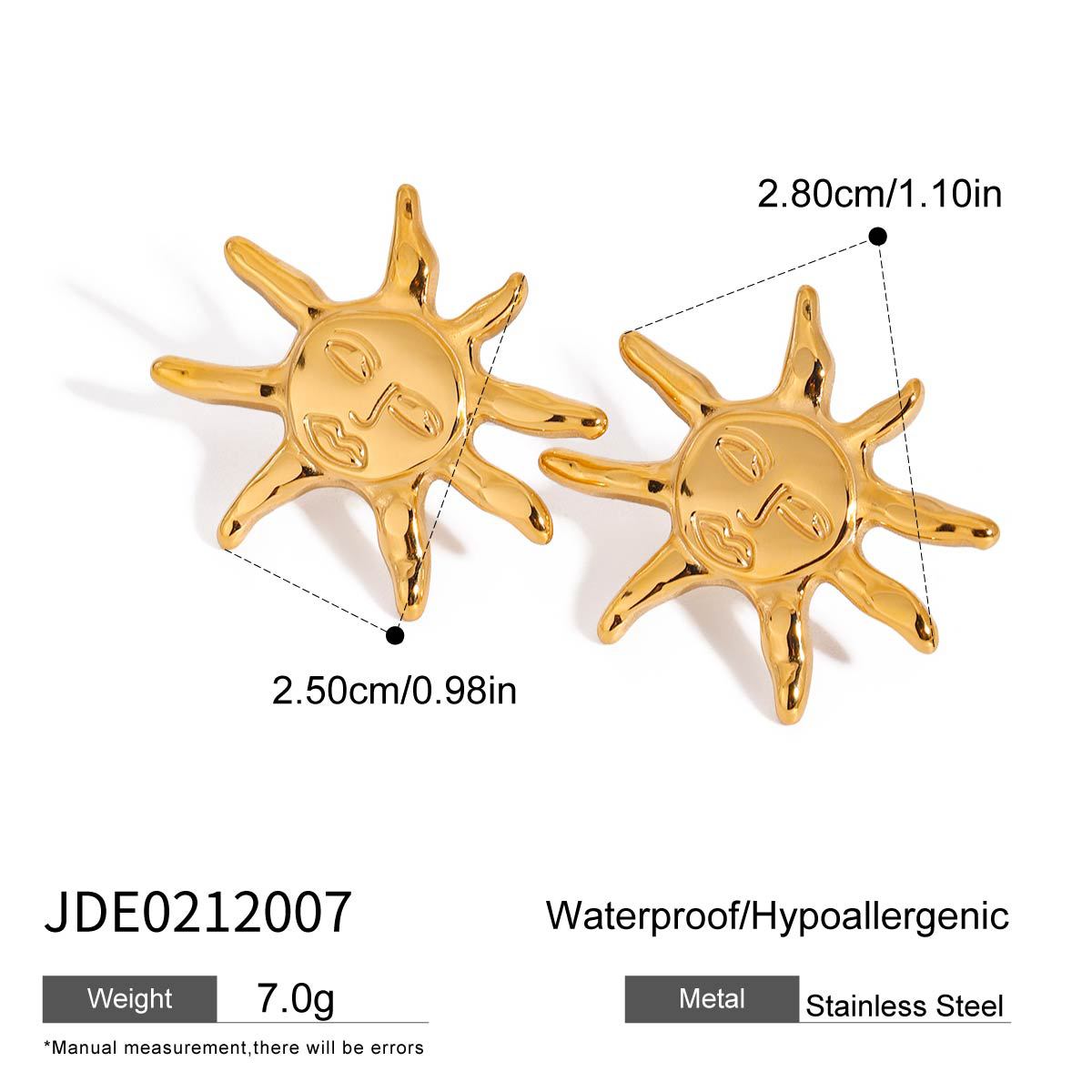 Jiedin European and American titanium steel non-fading jewelry plated with 18K gold niche earrings rice bead design necklace