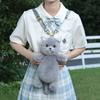 Blues British Plush Animal Cat Backpack Schoolbag Realistic Purse Bag Travel