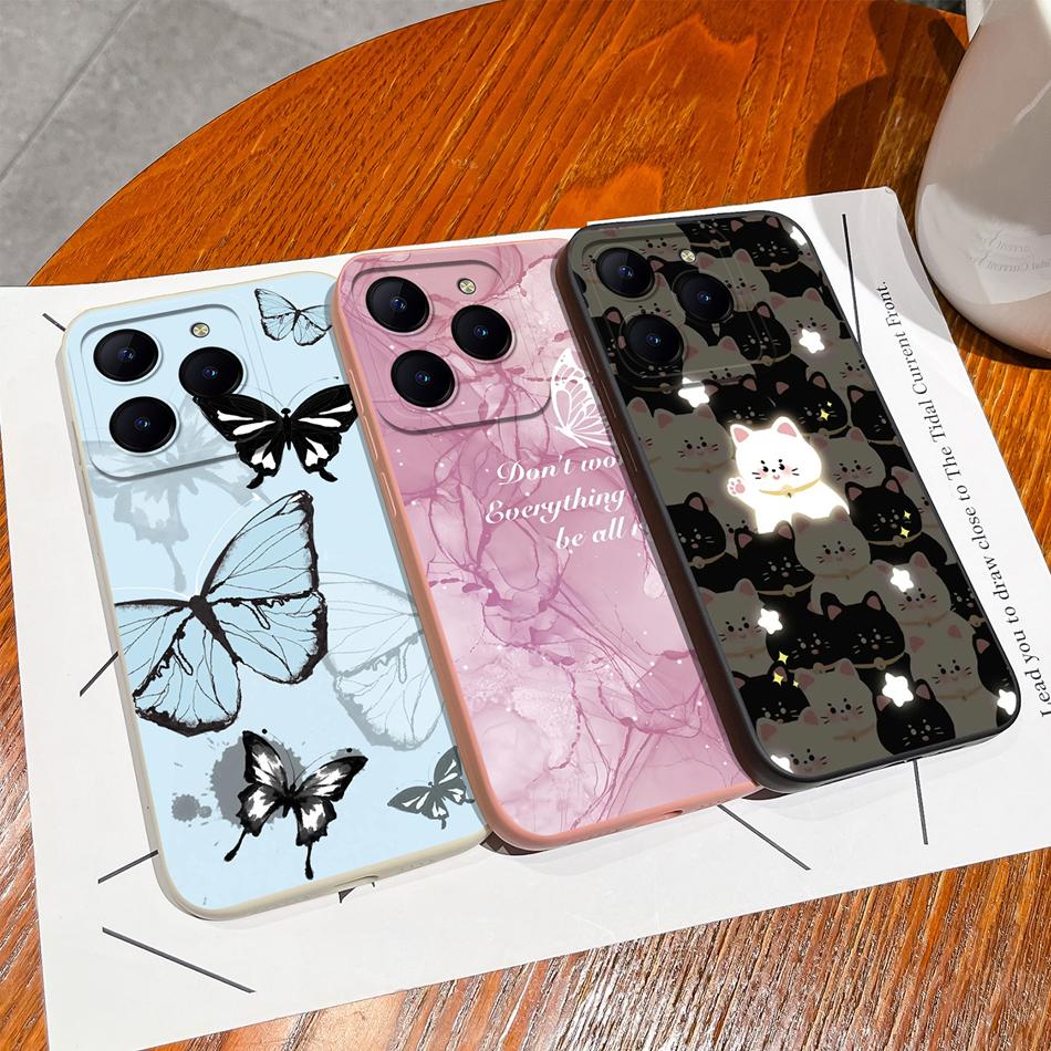 Case For Realme C61 C63 Cute Girl Phone Covers For Realme C 61 Camera Protection Liquid Silicone Anti Drop Soft Back Cover Capa