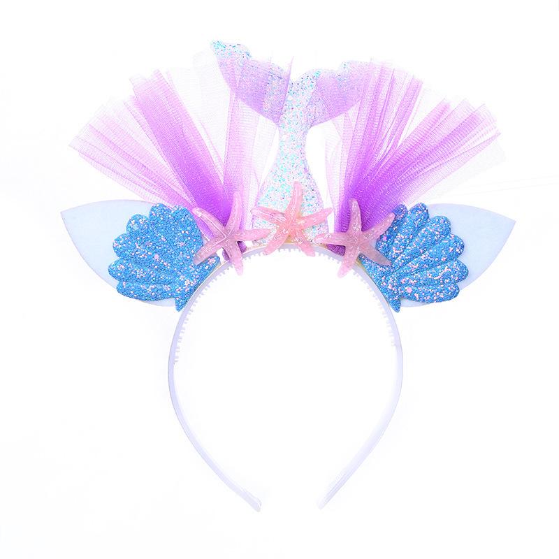 Mermaid Beach Theme Children s Christmas Princess Mesh Headband