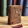 Leather Spellbook Book Of Shadows, Best Halloween Theme Gift, 200 Writing Pages,  Notebook with Evil Eye, Gothic Horror Grimoire,