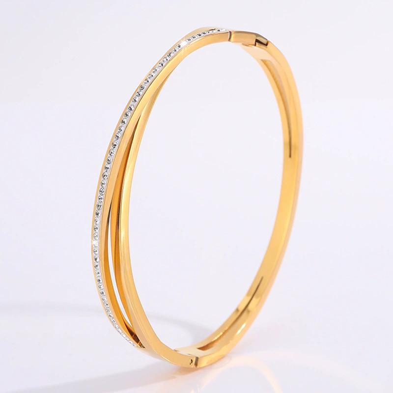 Starry Sky Silver Titanium Steel Bracelet for Women - High-End, Versatile, Full Diamond, Non-Fading Fashion Accessory