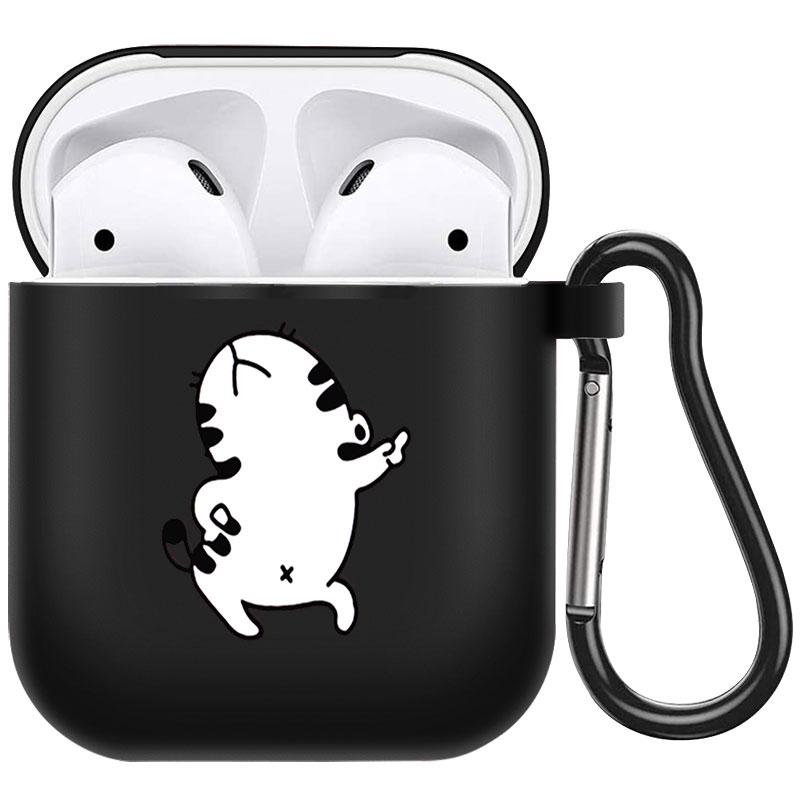 קריקטורה חמוד חיות מחמד כלב חתול בעל חיים ינשוף צמח פרחי אפל עבור אפל AirPods 2 3 כיסויי אוזניות חסינות זעזועים שחורות AirPods Pro Funds Cover