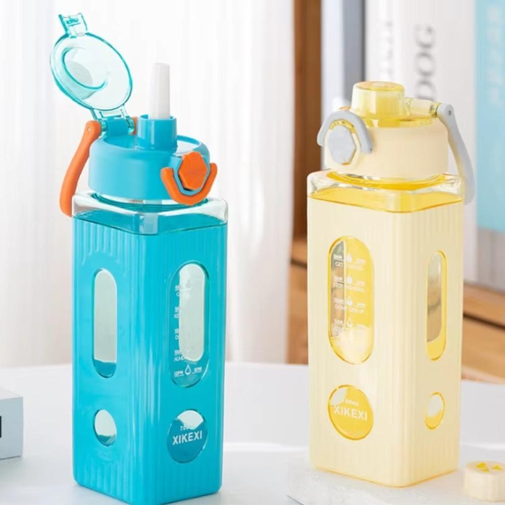 

Square Water Bottle 700ml Drinking Bottle Portable Sports Water Cup сірий