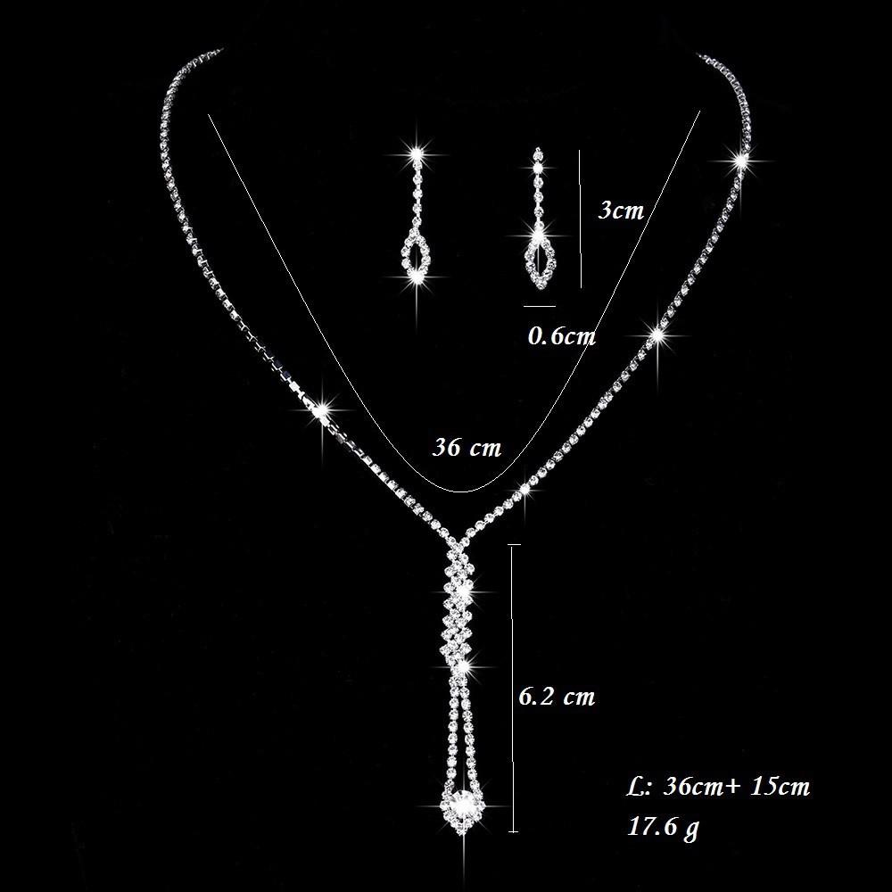 Simple Jewelry Bridal Necklace Earrings Stud Earrings Set, Versatile Temperament Two-Piece Set