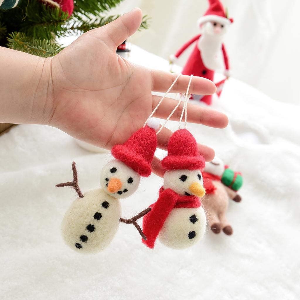 Christmas Tree Pendant Felt Desktop Ornament Snowman Deer Head Felt Small Pendant Decoration Christmas Pendant