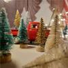 12pcs/set Mini Christmas Trees Bottle Brush Trees Plastic Winter Snow Ornaments Tabletop Crafting DIY Decoration Christmas Gift